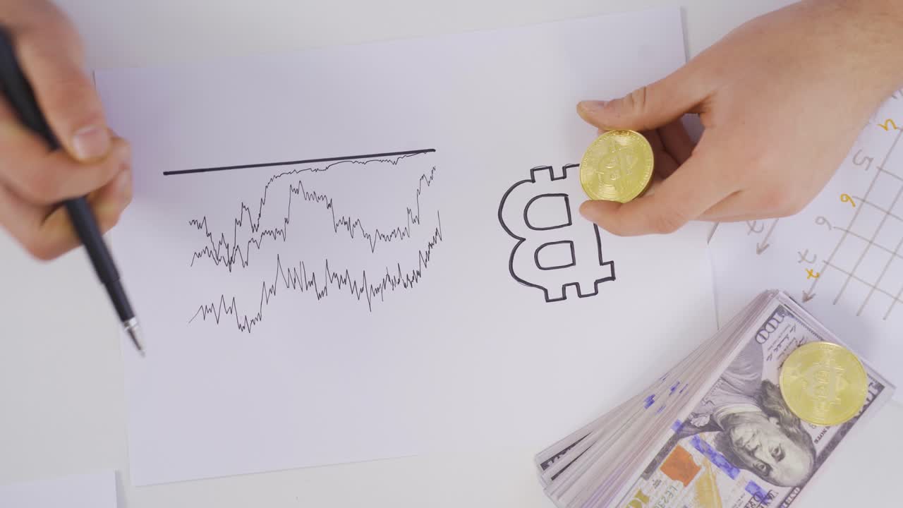 Man analyzing Bitcoin's Financial stats.