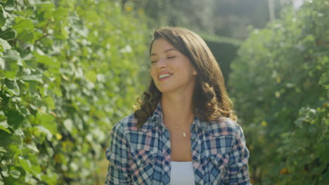 woman in a vineyard