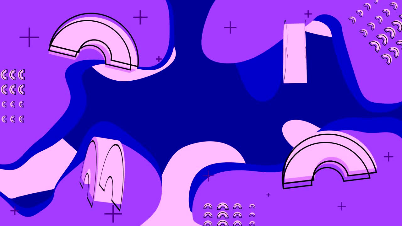 fondo abstracto de moda con elementos en 3d. bucle.