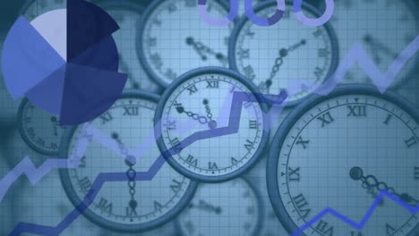 animación de estadísticas y procesamiento de datos sobre relojes