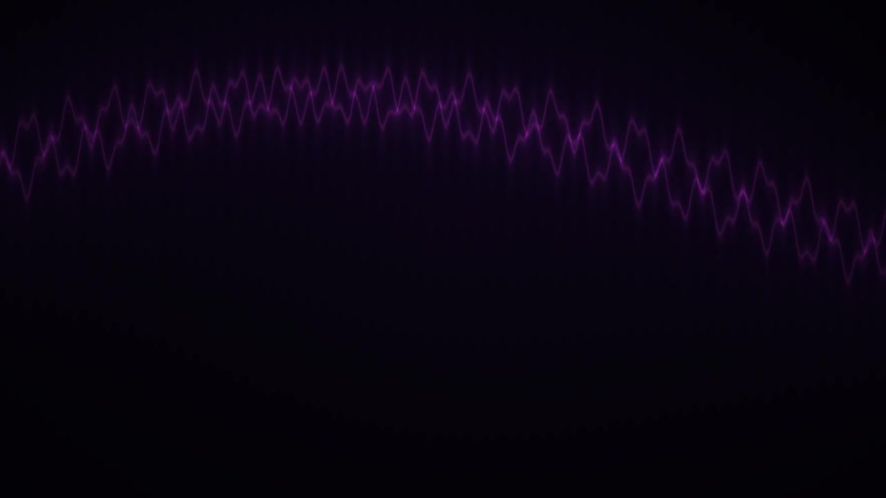 Animated Glowing Purple Frequency Wave on Black Background