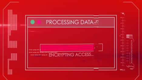 animation of data processing on red background