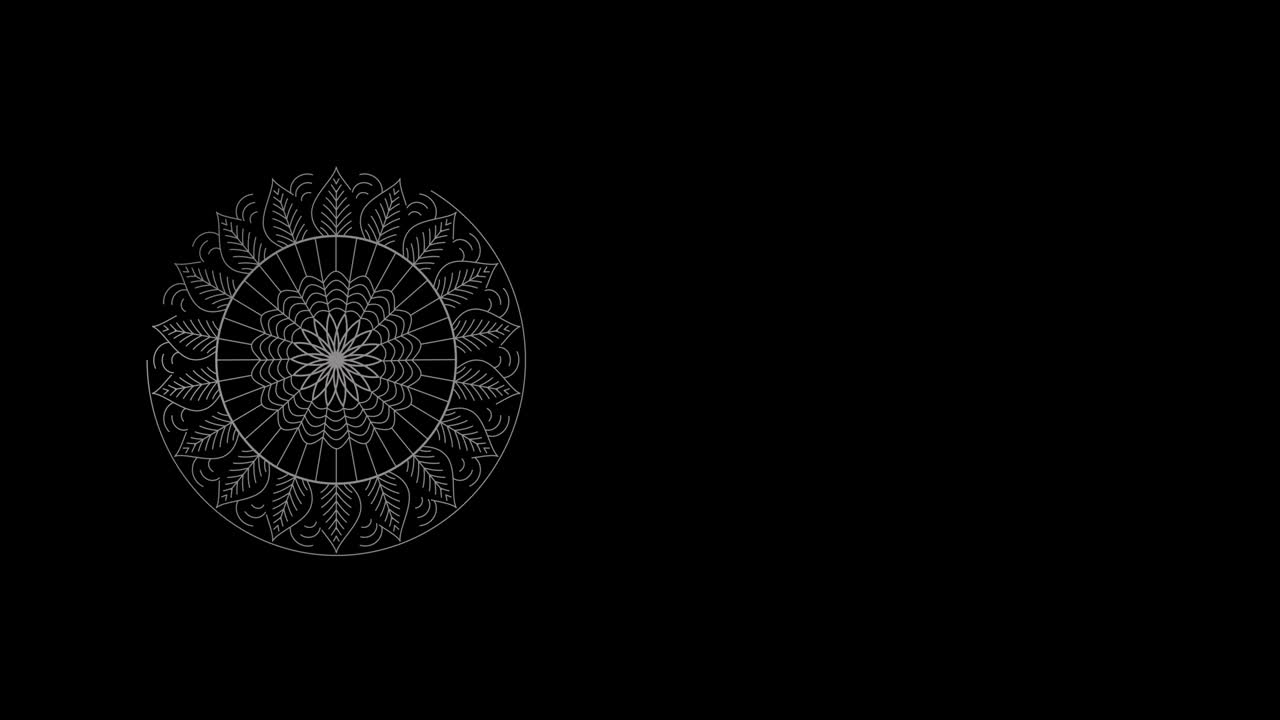 abstract ornamental digital dibujado a mano mandala de color plata, imágenes de animación. patrón oriental del elemento decorativo vintage floral.