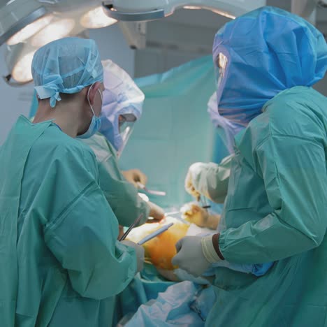 team surgeon at work in operating room. modern equipment in operating room