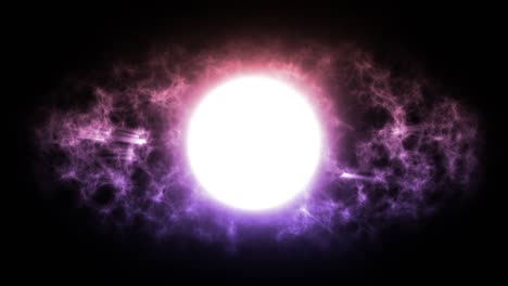bandera blanca redonda y brillante con humo animado a su alrededor