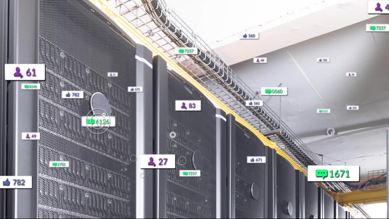 Animation of digital data processing over computer servers