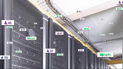 Animation-of-digital-data-processing-over-computer-servers