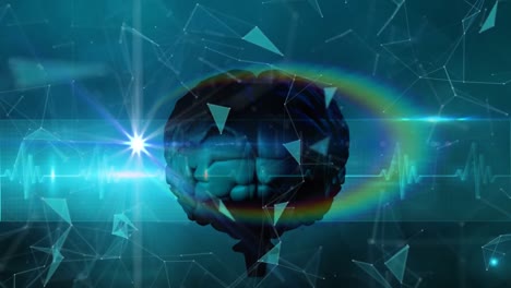 animación del cerebro con tecnología y procesamiento de datos