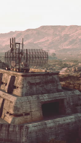 post-apocalyptic desert outpost with radar station