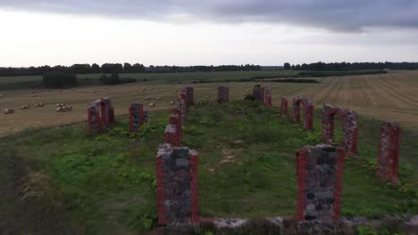 ruins of an old stonehenge like building, famous destination in smiltene, latvia