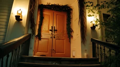 halloween decorated doorway