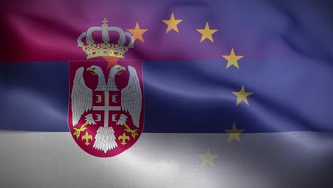 eu serbia flag loop background 4k