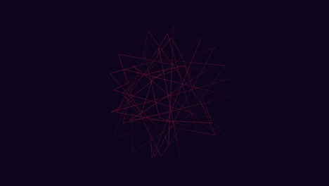 a red geometric illustration featuring connected lines in a circular layout and triangles forming a square pattern. the design is intricate and visually appealing
