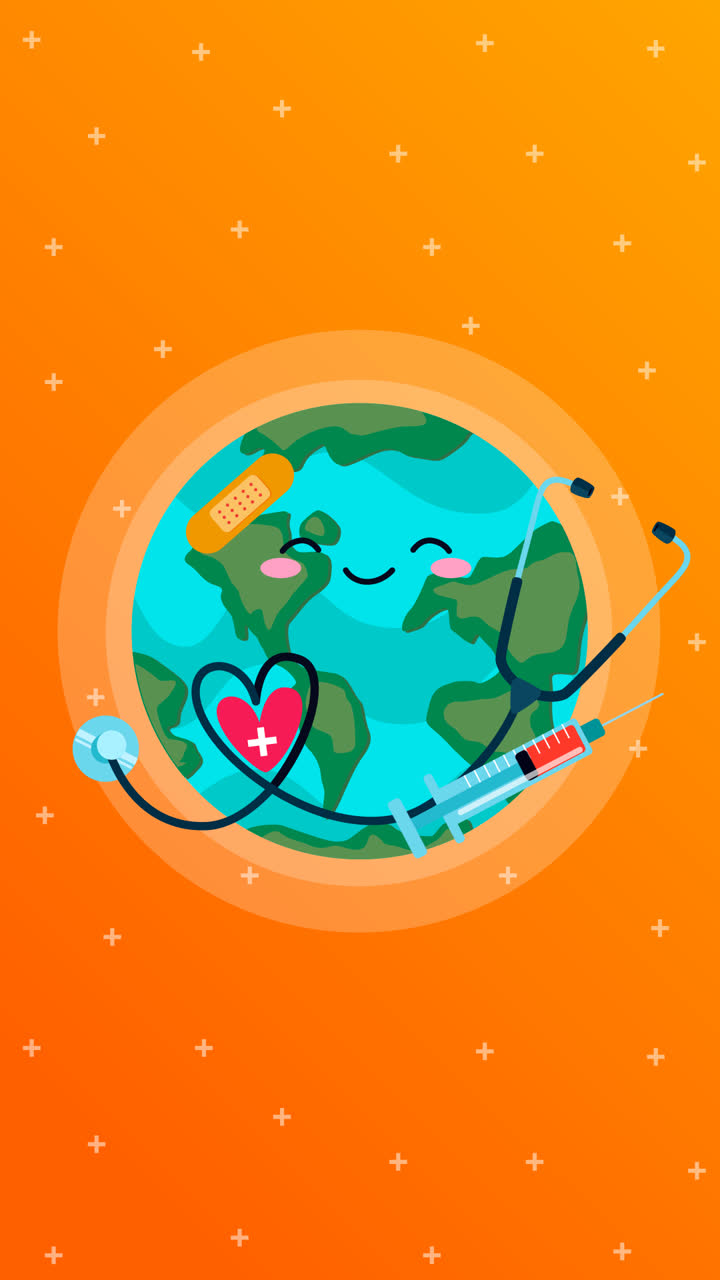 gráfico de movimiento de diseño plano fondo del día mundial de la salud