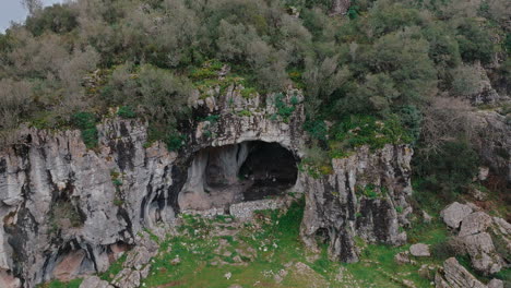 buracas valley in portugal large cave slow motion drone shot