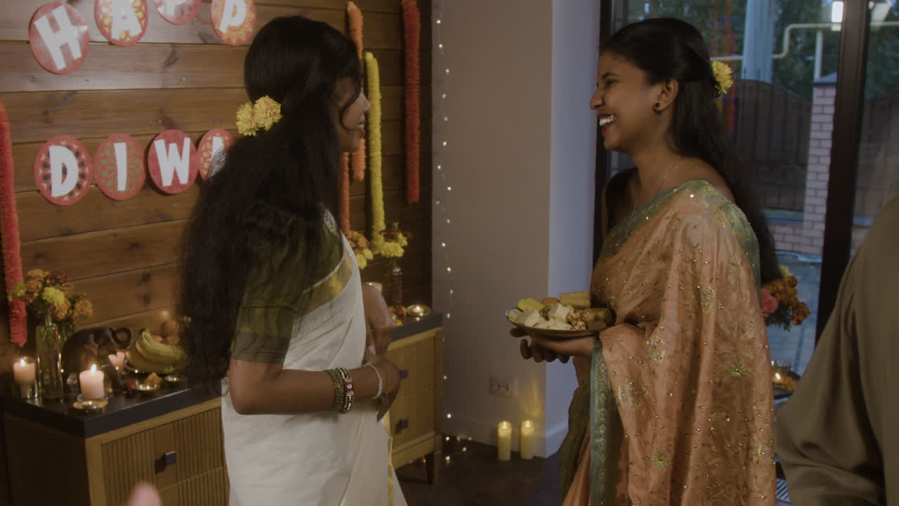 Diwali Celebration with Women in Saris