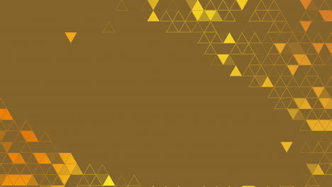geometric golden background with yellow triangular polygons. abstract design animation. copy space. looped.