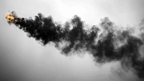 Smoke billowing from an industrial site. Dark smoke rises from a factory amid a cloudy sky, indicating industrial activity and possibly pollution concerns.