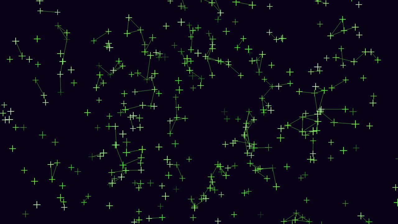 puntos y líneas de neón conectados en forma geométrica