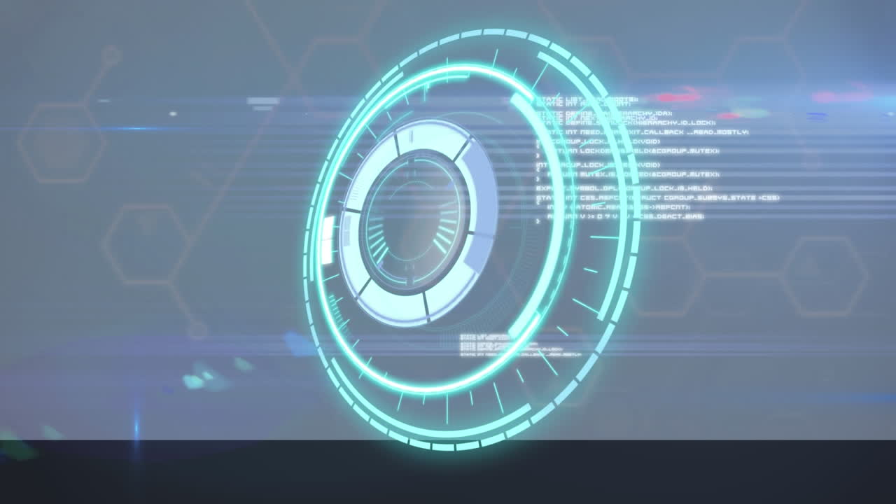 Animation of network of connections with data processing and scope scanning
