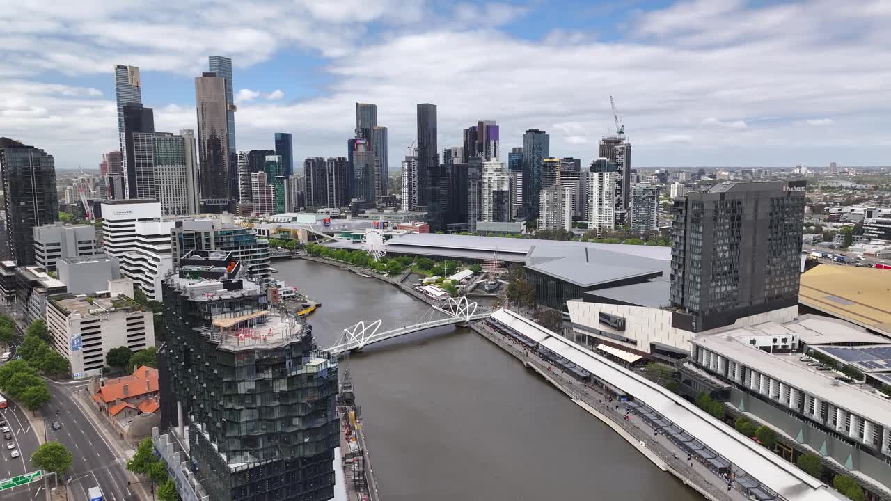 Aerial View of Melbourne City Skyline