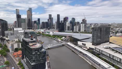 aerial view of melbourne city skyline