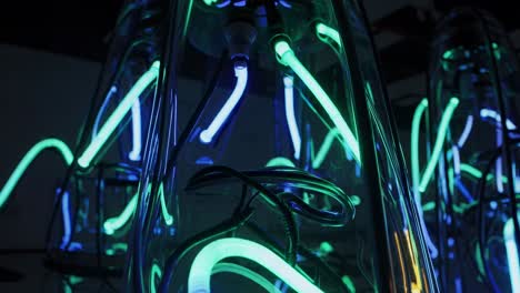 abstract neon light installation