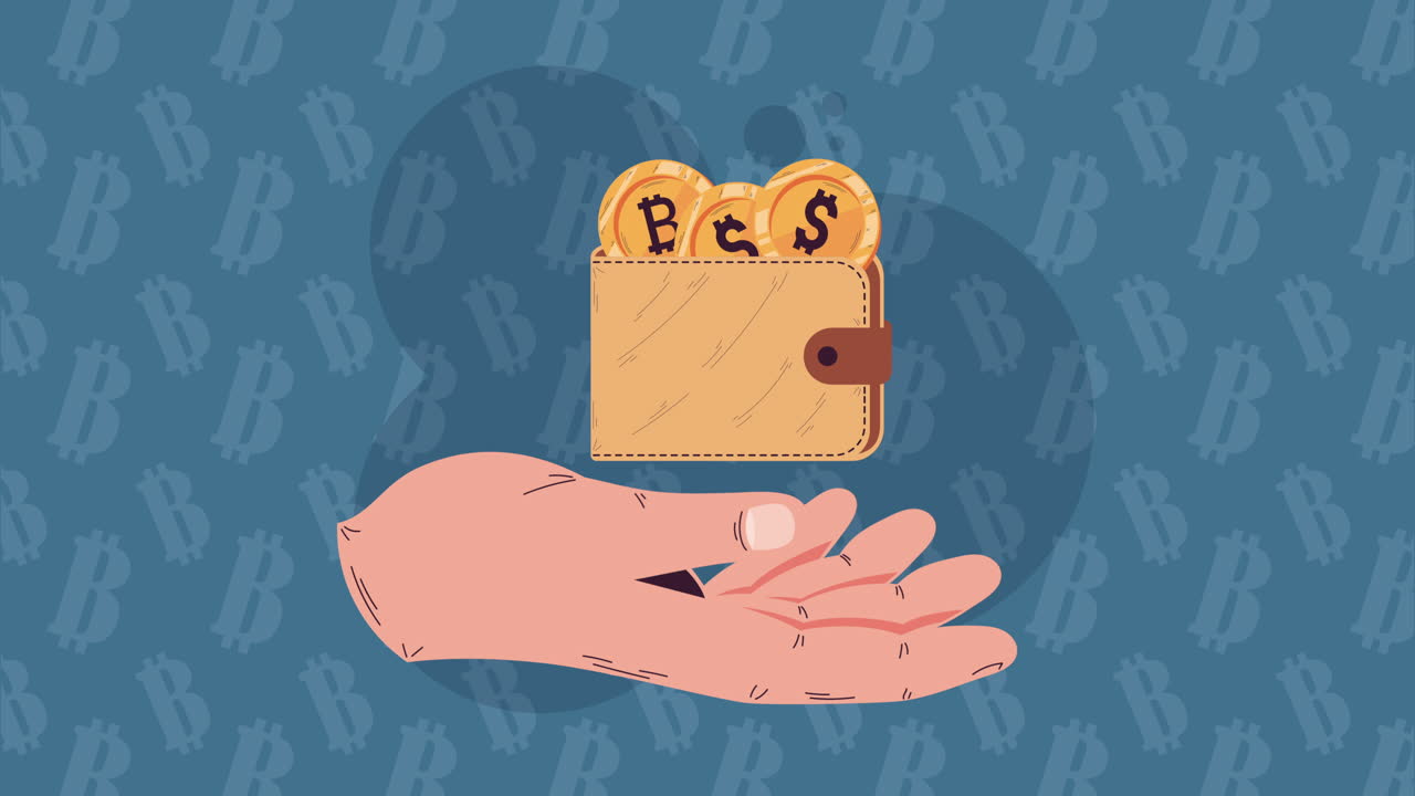 지갑에 비트코인 투자 애니메이션