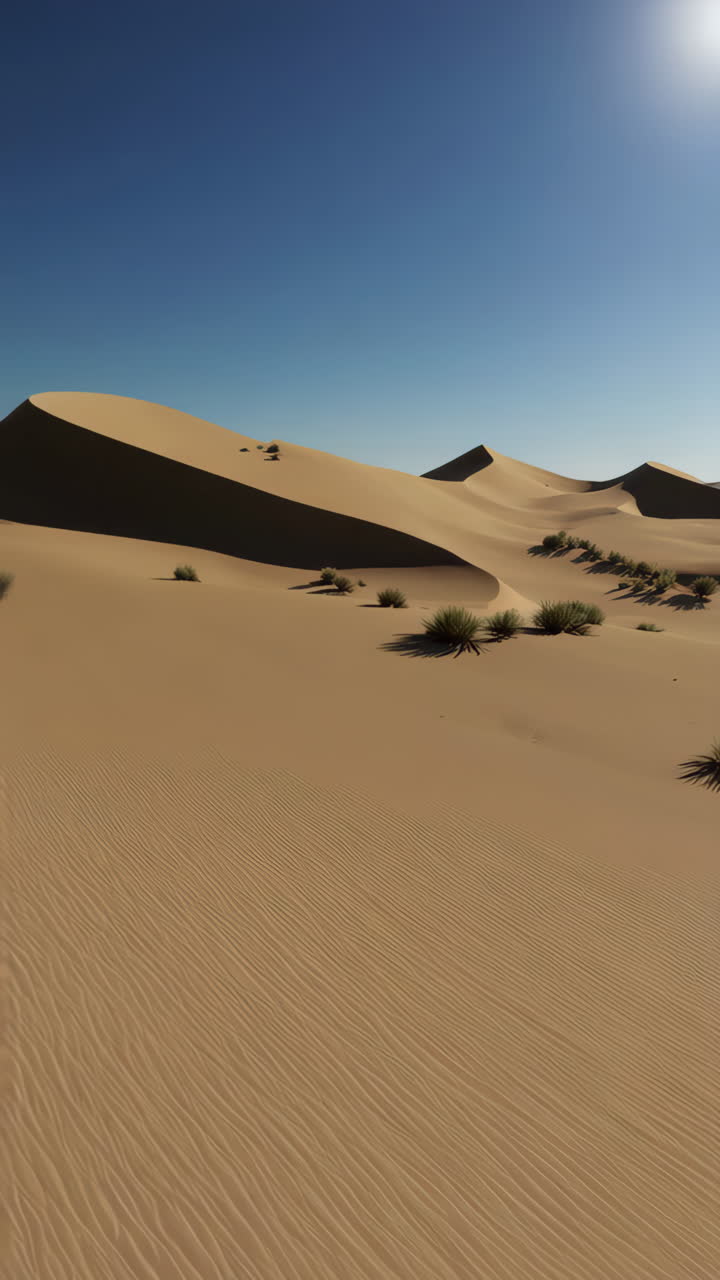 Vast Sand Dunes Under a Clear Blue Sky
