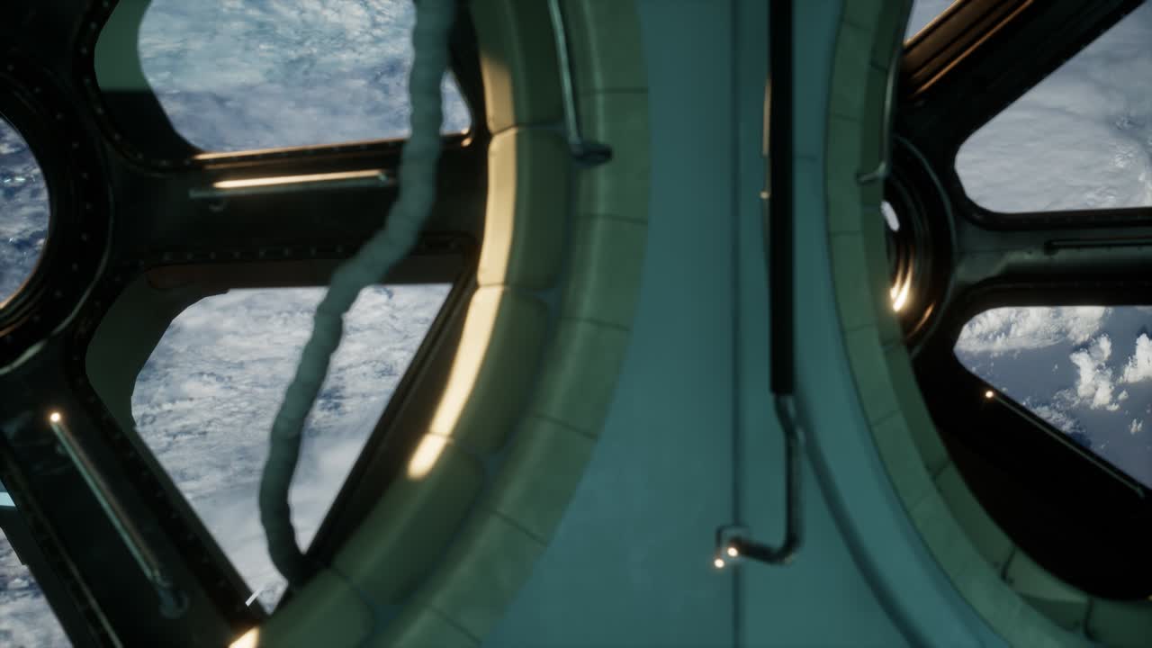 지구 근처 에서 운항 하는 국제 우주 정거장 에서  ⁇   ⁇  의 모습