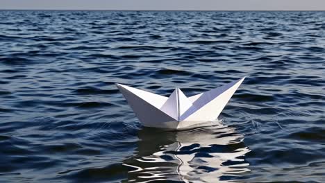 paper boat on the ocean