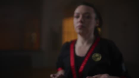 woman practicing martial arts