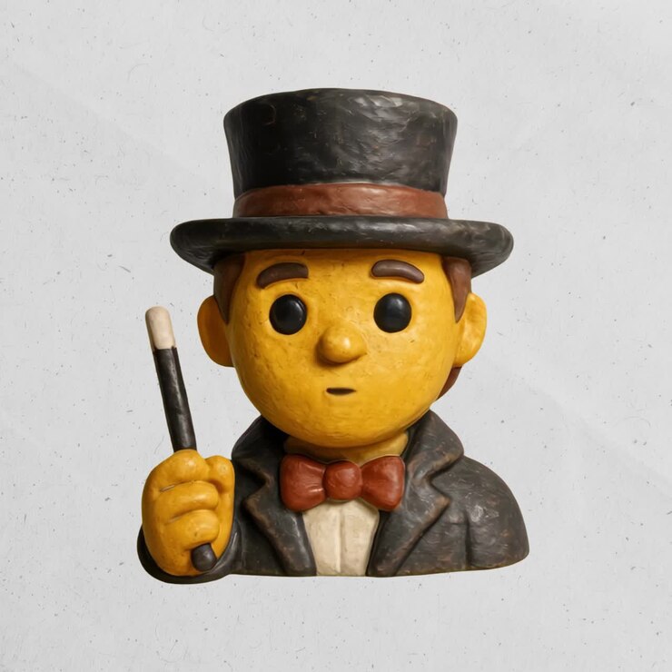 Animazione di figurine di un mago in stile cartone animato vintage isolata, video 4K trasparente, canale alfa