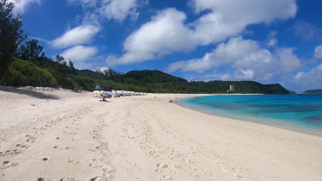 eye level view of tropical beach on the island of zamami