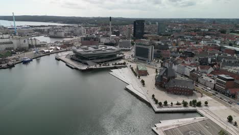 aerial aarhus dokk 1 library and city