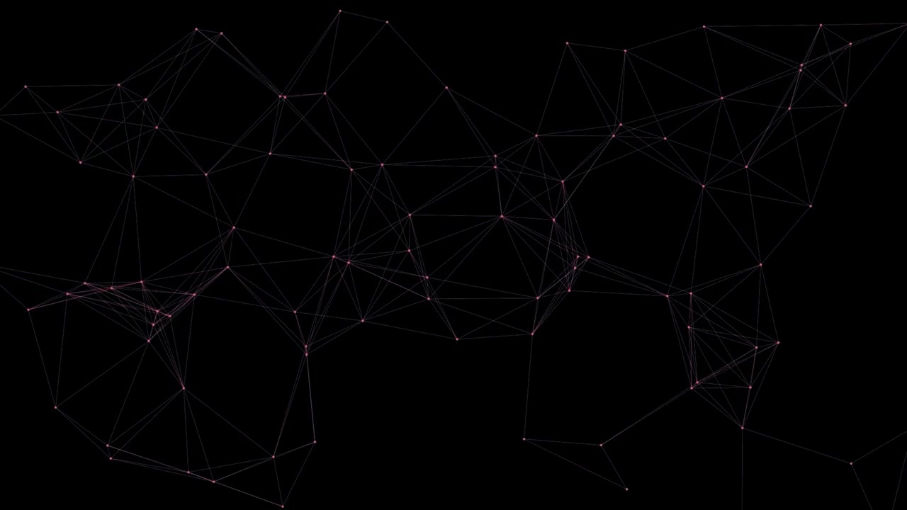 Abstract Digital Network Connection with Moving Pink Nodes and Lines