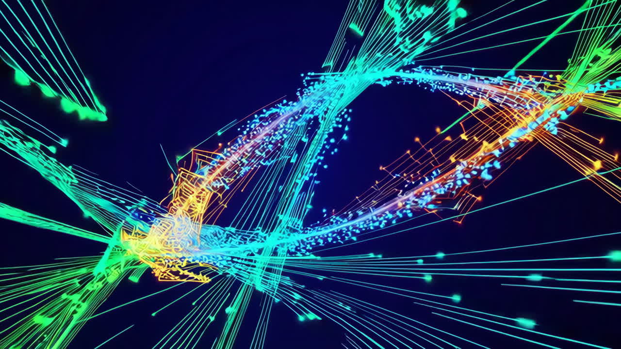 Abstract Colorful Lines and Geometric Shapes