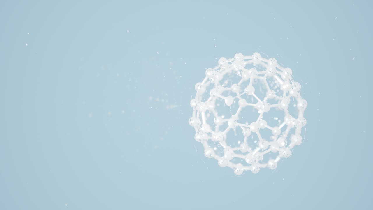 Chemical Molecule With Blue Background, 3D Rendering