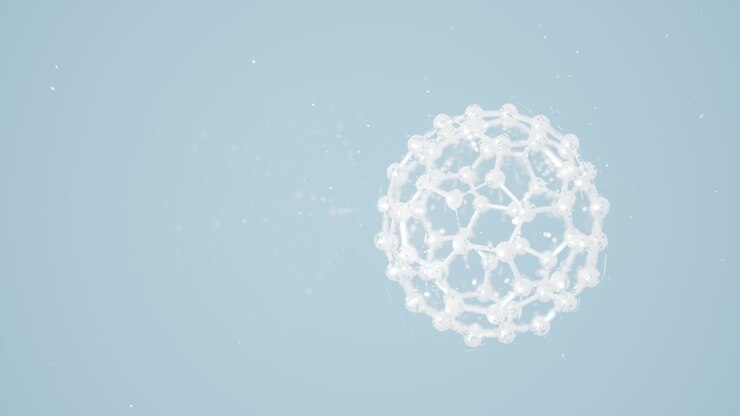 Chemical Molecule With Blue Background, 3D Rendering