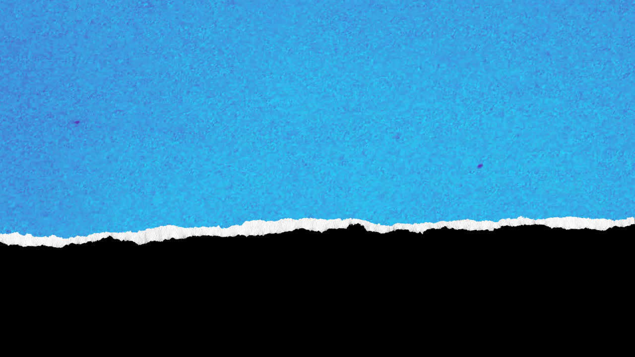 Blue Paper Tearing Transition Revealing Black Background