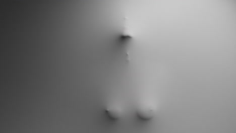 a scary silhouette of a woman appears from the white wall