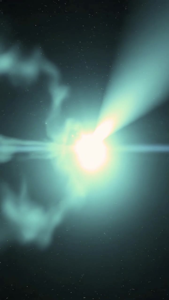 Raggi di luce eterei e nebulosa nel cosmo stellato