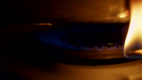 gas stove burner with flame