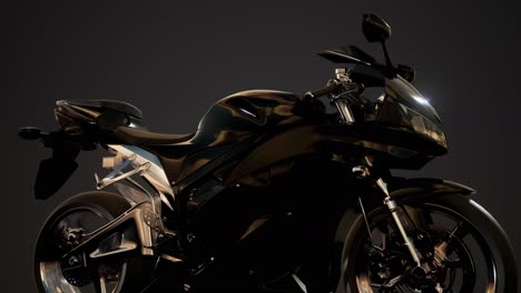 moto sport bike in dark studio with bright lights