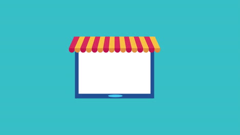 comercio electrónico con animación de tabletas