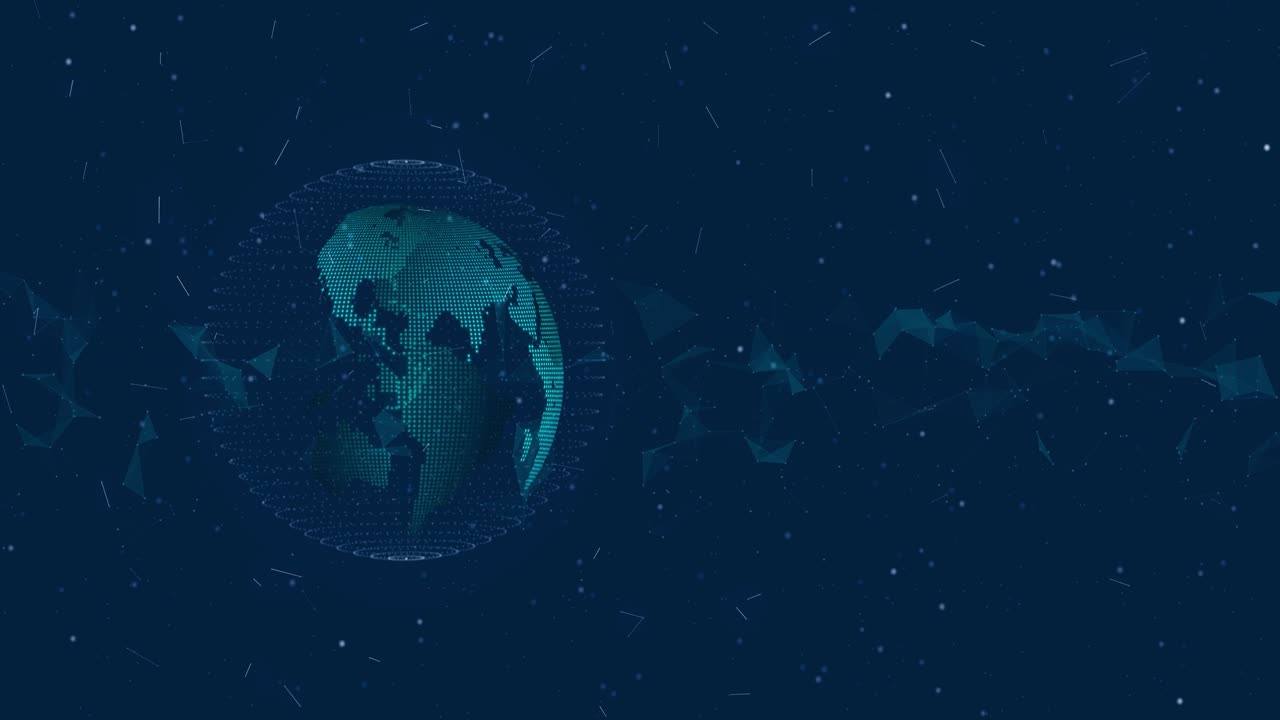 Digital world cryptocurrency network concept blockchain data internet security system computer