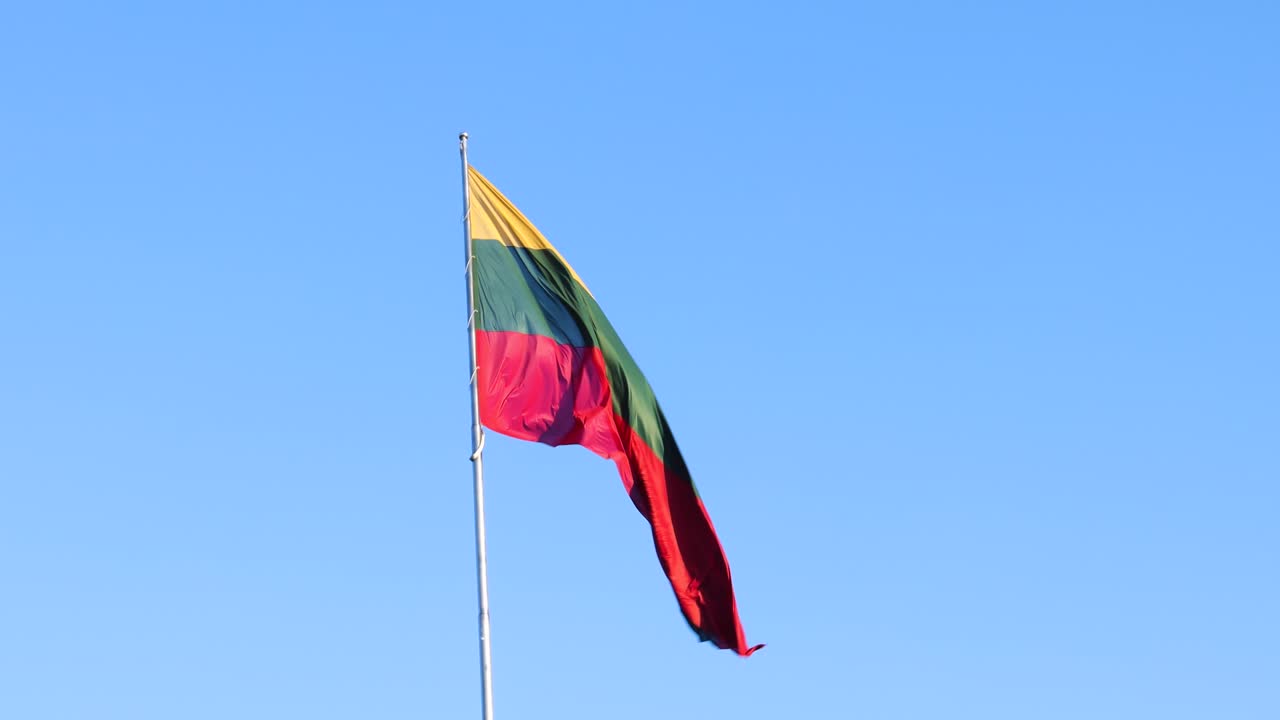Lithuanian flag waving in the wind