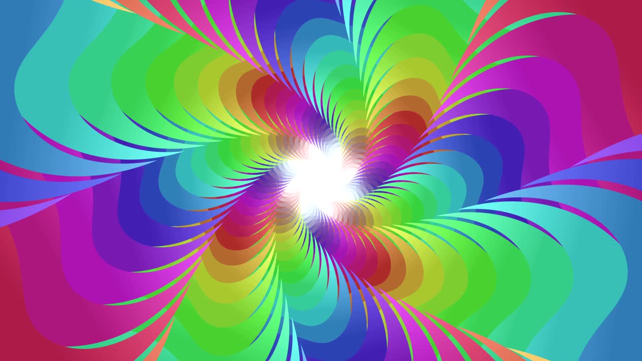 abstracto colorido formas en espiral curvas bucle sin costuras fondo animado