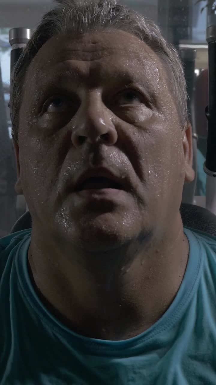 Uomo che suda dopo l'allenamento