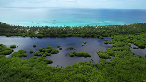 Isla-Saona-aerial-view-of-a-stunning-hidden-island-in-the-caribbean-with-a-natural-water-reserve-epic-aerial-view